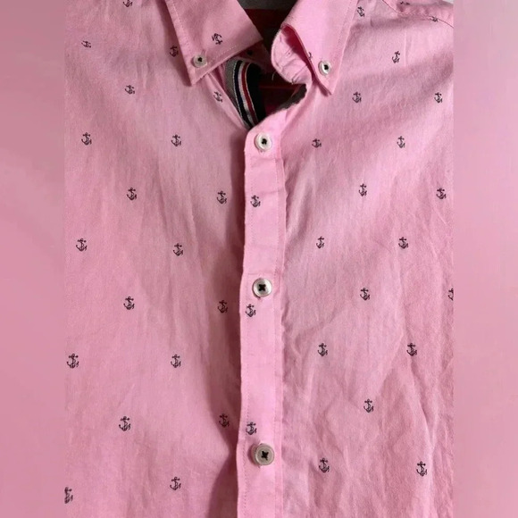 Report Collection short-sleeve button shirt,  Large, pink, Resort Vacation - Picture 4 of 8